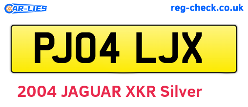 PJ04LJX are the vehicle registration plates.
