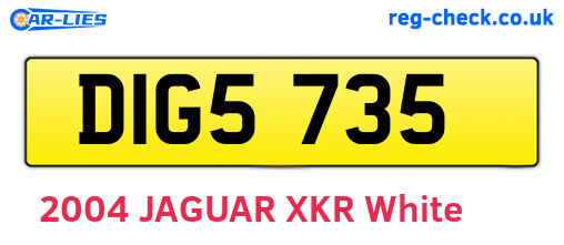 DIG5735 are the vehicle registration plates.