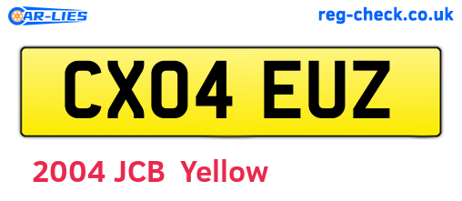 CX04EUZ are the vehicle registration plates.