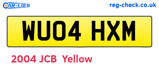 WU04HXM are the vehicle registration plates.