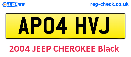 AP04HVJ are the vehicle registration plates.