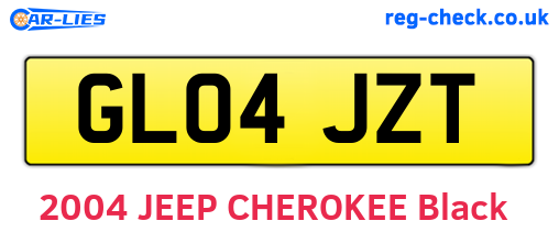GL04JZT are the vehicle registration plates.