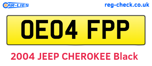 OE04FPP are the vehicle registration plates.