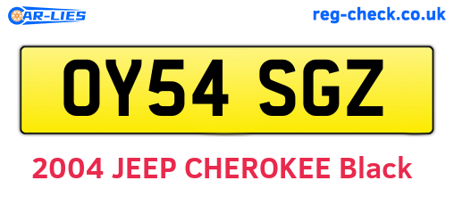 OY54SGZ are the vehicle registration plates.