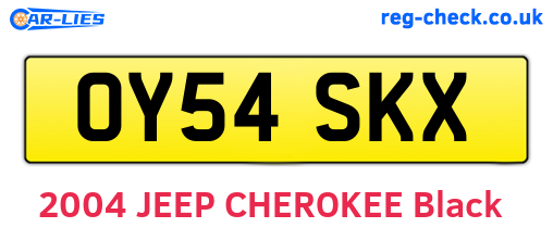 OY54SKX are the vehicle registration plates.