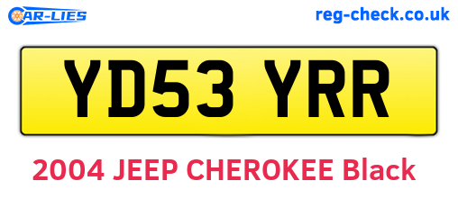 YD53YRR are the vehicle registration plates.