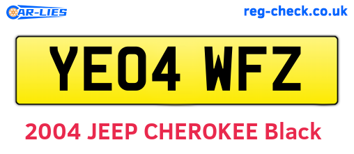 YE04WFZ are the vehicle registration plates.