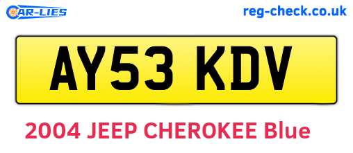 AY53KDV are the vehicle registration plates.