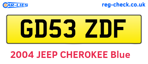 GD53ZDF are the vehicle registration plates.