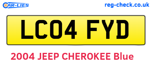 LC04FYD are the vehicle registration plates.