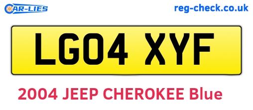 LG04XYF are the vehicle registration plates.