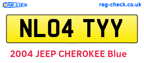 NL04TYY are the vehicle registration plates.