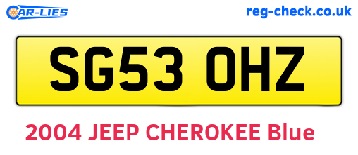 SG53OHZ are the vehicle registration plates.