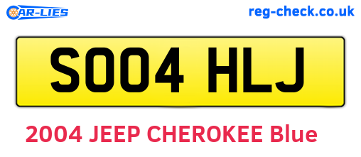 SO04HLJ are the vehicle registration plates.