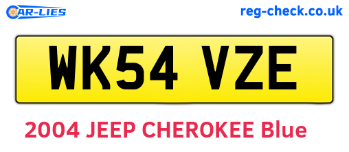 WK54VZE are the vehicle registration plates.
