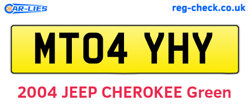MT04YHY are the vehicle registration plates.
