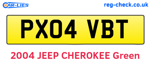 PX04VBT are the vehicle registration plates.