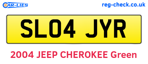 SL04JYR are the vehicle registration plates.