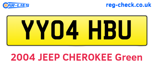 YY04HBU are the vehicle registration plates.
