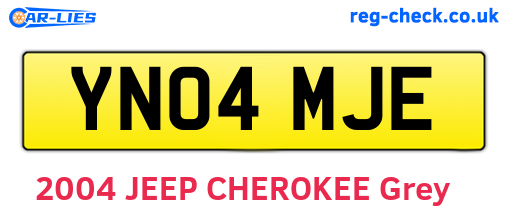 YN04MJE are the vehicle registration plates.