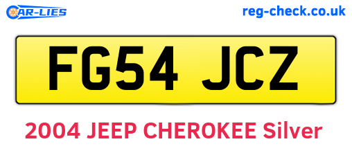 FG54JCZ are the vehicle registration plates.