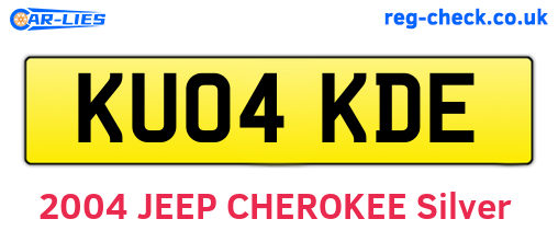 KU04KDE are the vehicle registration plates.