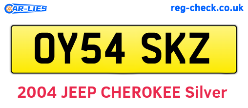 OY54SKZ are the vehicle registration plates.