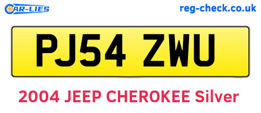 PJ54ZWU are the vehicle registration plates.