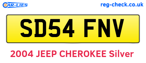 SD54FNV are the vehicle registration plates.
