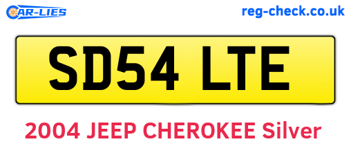 SD54LTE are the vehicle registration plates.
