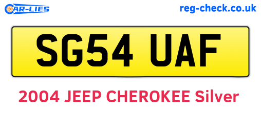 SG54UAF are the vehicle registration plates.