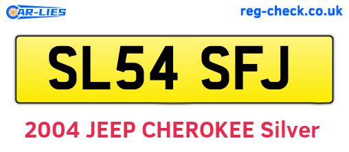 SL54SFJ are the vehicle registration plates.