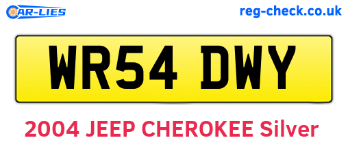 WR54DWY are the vehicle registration plates.