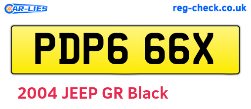 PDP666X are the vehicle registration plates.