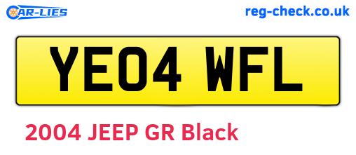 YE04WFL are the vehicle registration plates.