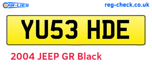 YU53HDE are the vehicle registration plates.