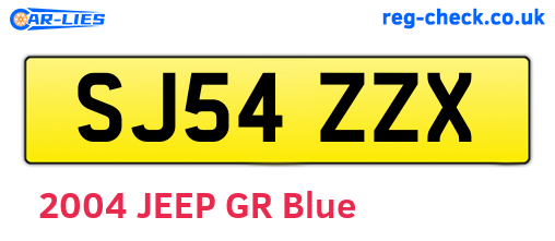 SJ54ZZX are the vehicle registration plates.