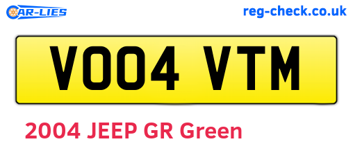 VO04VTM are the vehicle registration plates.