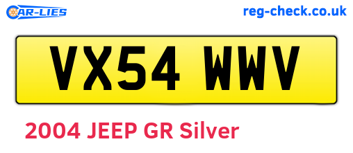 VX54WWV are the vehicle registration plates.