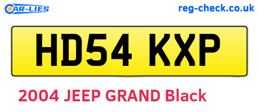 HD54KXP are the vehicle registration plates.