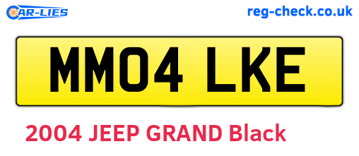 MM04LKE are the vehicle registration plates.