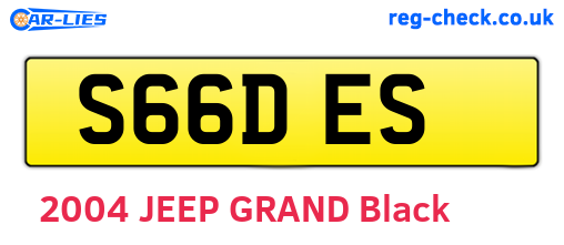 S66DES are the vehicle registration plates.