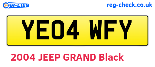 YE04WFY are the vehicle registration plates.