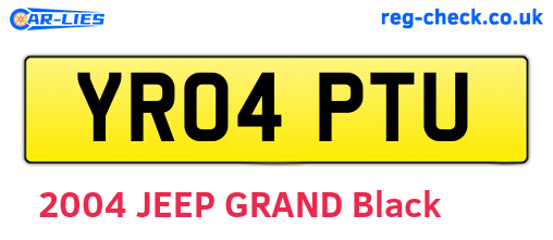YR04PTU are the vehicle registration plates.