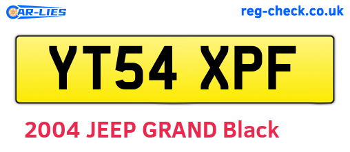 YT54XPF are the vehicle registration plates.