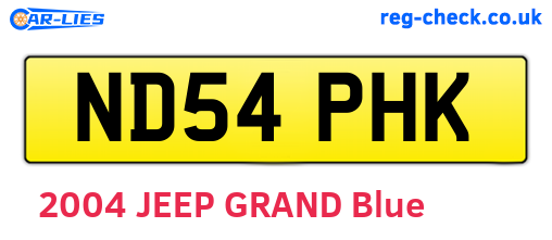 ND54PHK are the vehicle registration plates.