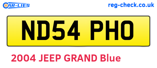 ND54PHO are the vehicle registration plates.