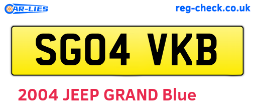 SG04VKB are the vehicle registration plates.