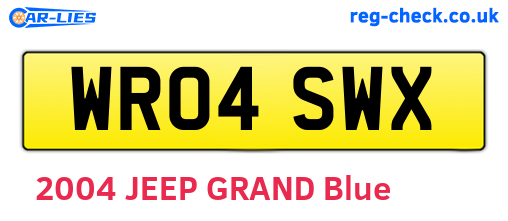 WR04SWX are the vehicle registration plates.
