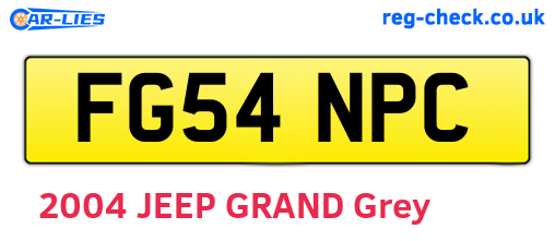 FG54NPC are the vehicle registration plates.